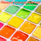 Gouache Paint Set, 56 Colors x 30ml Unique Jelly Cup Design in a Carrying Case, Art Supplies, Gouache Opaque Watercolor Painting, Perfect for Artist