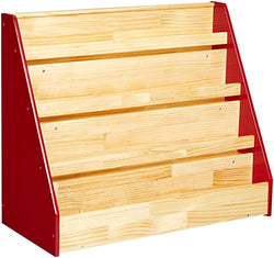 Amazon Basics Single-Sided Wooden Book Display, Red