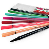 STABILO Pen 68 Fibre Tip Fineliner - 1.0mm - Watermelon Set - Wallet of 8 Assorted Colours