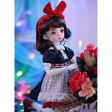 Y&D 1/6 BJD Dolls 11.4" Ball Joints SD Dolls DIY Toy Action Figure with Gorgeous Dress Nice Shoes Socks Soft Red Brown Wig Exquisite Makeup for Birthday Gift