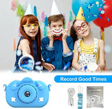 WEDNKOLY Upgrade Selfie Kids Camera, Christmas Birthday Gifts for Boys Girls Age 3-9, HD Kids Digital Video Camera for Toddler Portable Toy for 3 4 5 6 7 8 Year Old Boy with 32GB TF Card - Blue