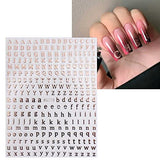 JMEOWIO 8 Sheets Glitter Letter Nail Art Stickers Decals Self-Adhesive Pegatinas Uñas English Alphabet Nail Supplies Nail Art Design Decoration Accessories