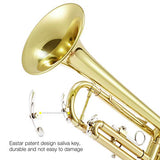 Eastar Gold Trumpet Brass ETR-380 Standard Bb Trumpet Set For Student Beginner With Hard Case,Gloves, 7 C Mouthpiece, Valve Oil and Trumpet Cleaning Kit