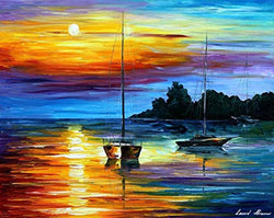 Large Modern Oil Painting On Canvas By Leonid Afremov Studio - Florida Sunset