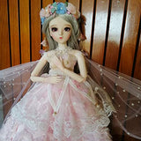 EVA BJD 24" Full Set BJD Doll + Handmade Makeup 24 inch 60cm Lady + Glass Eyes + Accessories Wigs Clothes Shoes (04)