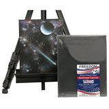 US Art Supply 8 x 10 inch Black Professional Quality Acid Free Stretched Canvas 4-Pack - 3/4