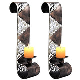 Shelving Solution Wall Sconce Candle Holder Metal Wall Art for Living Room, Bathroom, Dining Room Decoration, Set of 2