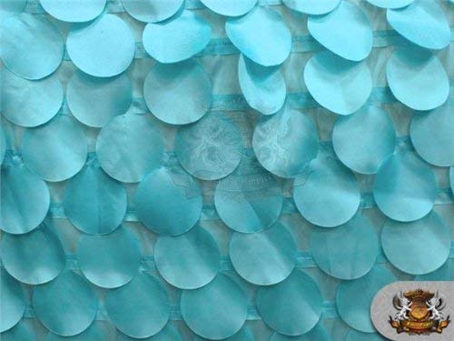 TAFFETA FABRIC ROUND PETAL CYAN / 54" WIDE / SOLD BY THE Yard