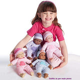 La Baby Boutique African American 11 inch Small Soft Body Baby Doll dressed in Purple for Children 12 Months and older