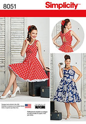 Simplicity 8051 1950's Vintage Fashion Women's Pin Up Dress Sewing Pattern by Theresa Laquey, Sizes 10-18