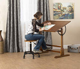 Vintage Rustic Oak Drafting Table, Top Adjustable Drafting Table Craft Table Drawing Desk Hobby Table Writing Desk Studio Desk, 42''W x 30''D
