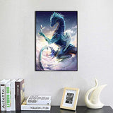 DIY 5D Diamond Painting Kit, Full Drill Arts Craft Canvas Supply for Home Wall Decor Adults and Kids (Dragon 11.8X15.7Inches)