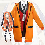 Yomoduki Runa Cosplay Costume Full Costume Kakegurui Anime Gambler School Uniform Full Set With Wig (Size : Medium)