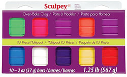 Sculpey III Pack of 10 Bright Ideas (Intense Colors)