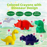 SLEILIN 6-color Dinosaur Crayons, Colored Crayons with Dinosaur Design, Non-Stick Crayon, Crayons Art Supplies for Kids, Toys for kids, Gifts for Kids, Party Favor for Age 3+