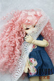 JD145 extraLong Wave Doll Wigs Synthetic Mohair BJD Hair (Pink, 6-7inch)