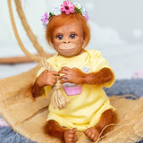 18inch Realistic Reborn Monkey Dolls Twin Soft Silicone Vinyl Weighted Body Real Hair Apes Nature Orangutan Babies Detailed Painting Premie Size Collectible Art