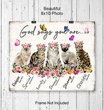 God Says You Are Cat Wall Art - Christian Inspirational Encouragement Gifts for Women - Bible Verses, Psalms, Scripture Wall Decor- Catholic Religious Gifts - Positive Motivational Quotes - Boho Decor