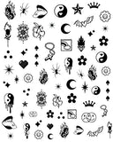 Impressed Gothic Authentic 5 Sheets Luxury Grunge Nail Art Stickers 500+ Black Customized Nail Decals for Fake Nail Design Decorations and Salon Nails Accessories for Men and Women (Grunge)