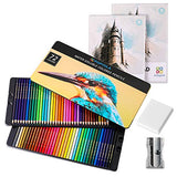 Colored Pencils, 72 Colored Professional Watercolor Pencils, Art Supplies for Adults, Ideal for Coloring, Blending, School Supplies, Art Set, Drawing Set with 2 Sketch Books,1 Sharpener,1 Eraser