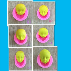 Face Mould - Silicone Mold Clay Q Edition Replace Face Bjd - Crayon Train Disk Airplane Adult Molds Tail Ring Tablespoon Cover Round Gallon Animal Bombs Small Zodiac Circle Bomb Resin Spray