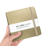 Small Square 5x5" 104 sheets 80gsm mini notebooks blank pages sketchbooks Travel Journal Pocket Hardcover Paint Writing Notebook Blank Diary Memo Planner Sketchbook PU Leather Cover Gold