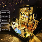 Flever Wooden DIY Dollhouse Kit, Miniature with Furniture, Creative Craft Gift for Lovers and Friends (Starlight Waltz)
