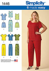 Simplicity 1446 Easy to Sew Women's Shirt, Pants, and Shorts Sewing Patterns, Sizes 18W-24W