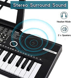 61 Keys Keyboard Piano, HAIHEUG Electronic Digital Piano with Built-In Speaker Microphone, Sheet Stand and Power Supply, Portable Keyboard Gift Teaching for Beginners