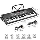 BIGFUN Keyboard Piano for Beginners, 61Keys Musial Instruments Piano Multifunction Portable Electronic Keyboard Teaching Early Learning Educational with Microphone (Kids & Adults)