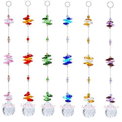 Aiskaer 6PCS 1.2 Inch Colorful Chandelier Crystal Ball Prisms Pendant, Chandelier Decor Hanging Prism Ornaments,Chandelier Crystals Ball Window Prisms Rainbow Octogon Chakra Suncatcher