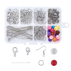 Beadthoven 1 Box DIY Jewely Finding Beads Kits with Round Acrylic Beads, Jewelry Findings Kits