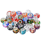 RUBYCA 50 Pcs Bulk Surreal Colors Murano Glass Beads Fit European Charm Bracelet for Jewelry Making