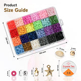 Osprey 6500+ pcs Flat Polymer Heishi Clay Beads in 24 Colors, Round Spacer Clay Beads Kit with Jump Rings Pendant Charm Kit and 2 Elastic Strings for DIY Jewelry Makings Bracelet Necklace