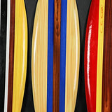 Zeckos Set of 3 Wooden Striped Surfboard Wall Hangings 32 Inches Long