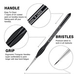 Qionew Micro Detail Paint Brush Set, 15pcs Miniature Painting Brushes for Fine Detailing & Art Painting -Craft Models, Rock Painting, Watercolor Oil Acrylic, Face, Nail, Warhammer40k