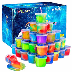 iMelitoy Galaxy Slime Kit for Girls Boys, 36 Pack Mini Slime Party Favors for Kids, Pretty Stretchy & Non-Sticky Slime Pack, Valentine Party Favors for Kids Goodie Bag Stuffers