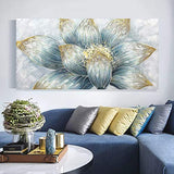 Metuu Canvas Paintings, 24*48 Inch Texture Palette Knife Paintings Orchid Flowers Modern Home Decor Wall Art Painting Colorful 3D Flowers for Livingroom Wood Inside Framed Ready to Hang