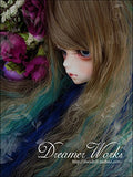 (8-9inch)18-18.5cm BJD Doll Wig / for 1/4 MSD DD BJD Doll / Peacock Color Long Curl Hair