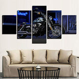 Whian Home Wall Art Decor Hang Hand Painted Modern Oil Painting On Canvas DIY 5Pcs/Set Cool Motorcycle 55x20 45x20 35x20(cm) Frame