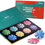 Arrtx Metallic Watercolor Paint Set , 8 Vivid Professional Metallic Glitter Solid Colors, Art School supplies for Artists, Beginners, Hobbyists, Students, Professionals