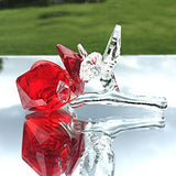 Waltz&F Crystal Rose Flower,Glass Rose Paperweight Figurine Collectible Statue Wedding Table