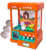 Bundaloo Claw Machine for Kids - Baseball Themed Miniature Candy Grabber with 3 Small Baseball Toys, 30 Reusable Tokens - Electronic Prize Dispenser Toy Party Game for Children