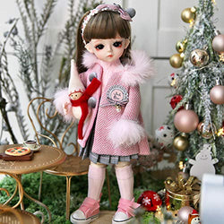 UCanaan BJD Doll 1/6 SD Dolls 12 Inch 18 Ball Jointed Doll DIY Toys with Full Set Clothes Shoes Wig Makeup for Girls-Joey