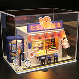 CUTEBEE Dollhouse Miniature with Furniture, DIY Wooden Dollhouse Kit Plus Dust Proof and Music Movement, 1:24 Scale Creative Room Idea (Octopus Burning)