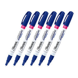 Sharpie Oil-Based Paint Marker, Fine Point, Blue Ink, Pack of 6