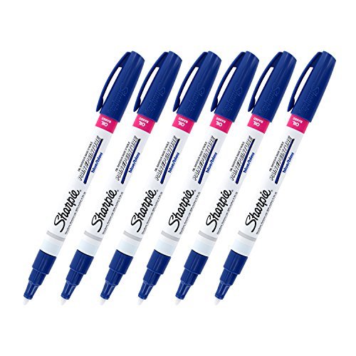 Sharpie Oil-Based Paint Marker, Fine Point, Blue Ink, Pack of 6
