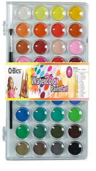 Artist Paint | 36 Colors Watercolor Pan Set | Paintbrush - Water-Cakes | Palette Lid Case and Paintbrush | Easy to Blend Colors Perfect for Kids Adults