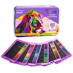 180 Colored Pencils - Yover Art Supplies for Drawing,Sketching,Adult Coloring - Oil-based Soft Core - Color Pencil Set for Artists Beginners Colorists