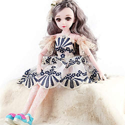 MQllve Fashion Moveable Joints BJD Doll Toys Fashion Figure Dolls Toy for Girls Gift with Clothes Shoes Hair Accessories,A